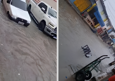 VÍDEO: Temporal deixa rua no Centro tomada pela água da chuva em Manaus