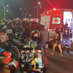 VÍDEO: Motociclista fica ferido após acidente sobre viaduto em Manaus