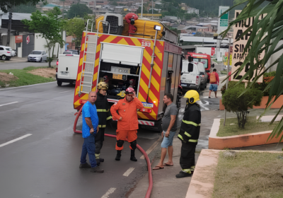 Vazamento de gás causa incêndio e deixa uma pessoa ferida com queimaduras