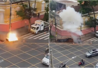 Vídeo mostra explosão em obra que deixou operários feridos; VEJA