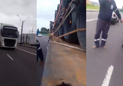 VEJA VÍDEO: Motociclista e condutor de carreta brigam em Manaus: “Seu otário”