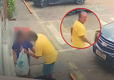 VEJA VÍDEOS: Idoso tenta beijar criança em saída de supermercado em Manaus