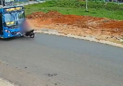 VÍDEO: Motociclista morre após colisão frontal com ônibus; passageiro fica ferido