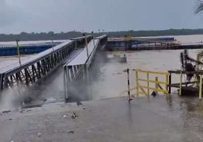 Vídeos mostram momento em que balsa colide com porto de Borba, no AM