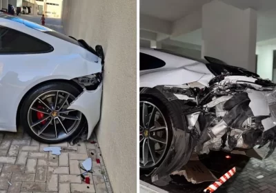 VÍDEO: Criança liga Porsche avaliado em R$ 1 milhão e bate em muro; VEJA